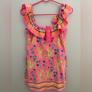 Lilly Pulitzer Pink and Blue Floral Romper